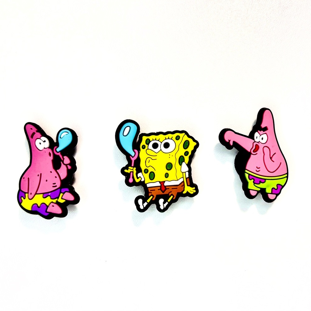 (3 for $30) SpongeBob SquarePants Croc Charms - Set of 3 Shoe Charms